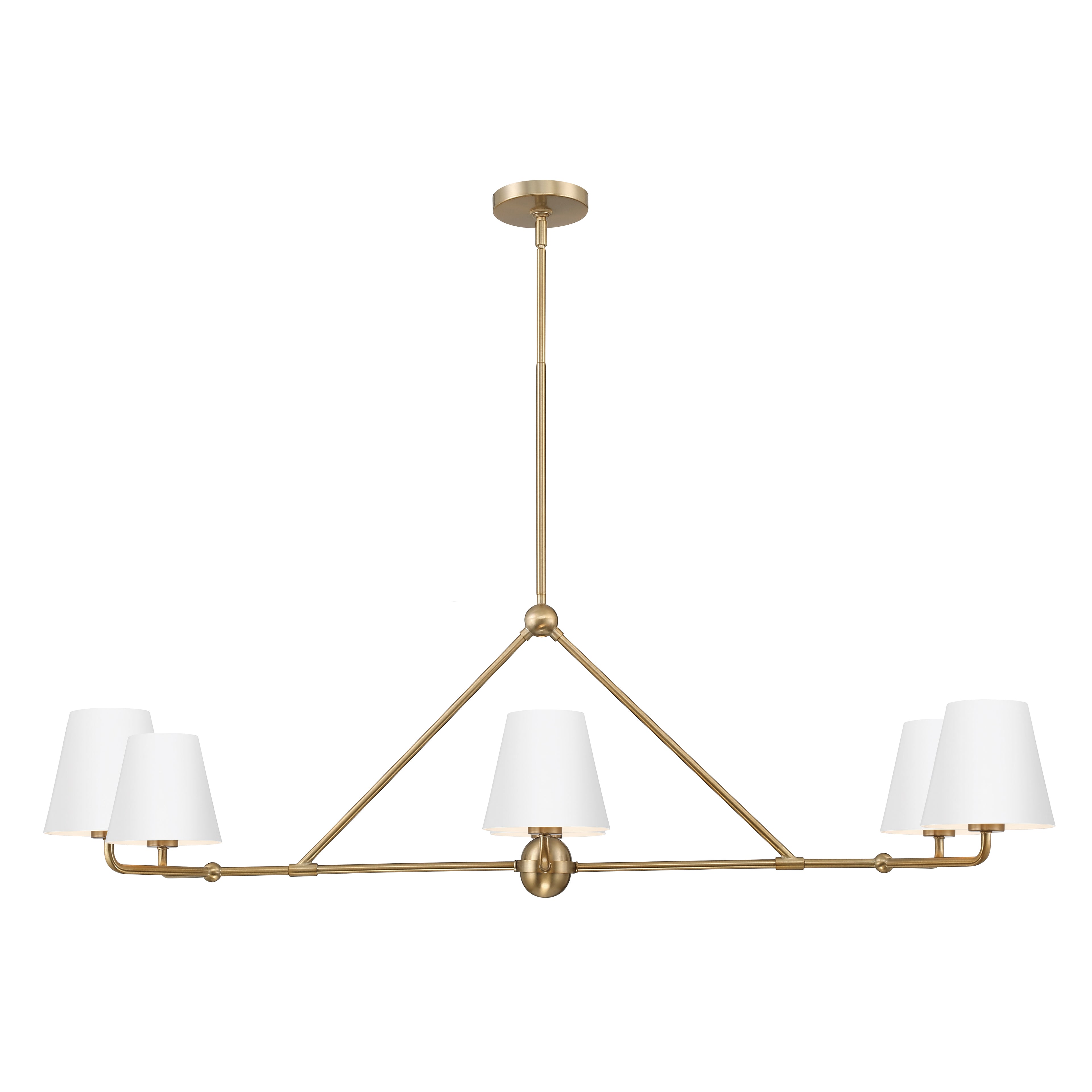 Xavier 46'' Vibrant Gold + White Linear Chandelier