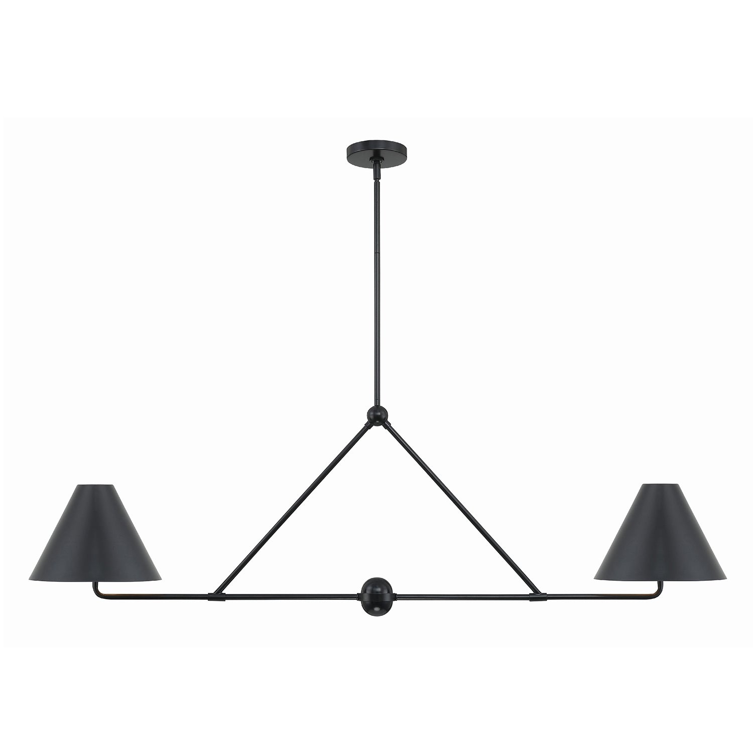 Xavier 54'' Matte Black Linear Chandelier