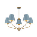 Xavier 28'' Vibrant Gold + Blue Chandelier