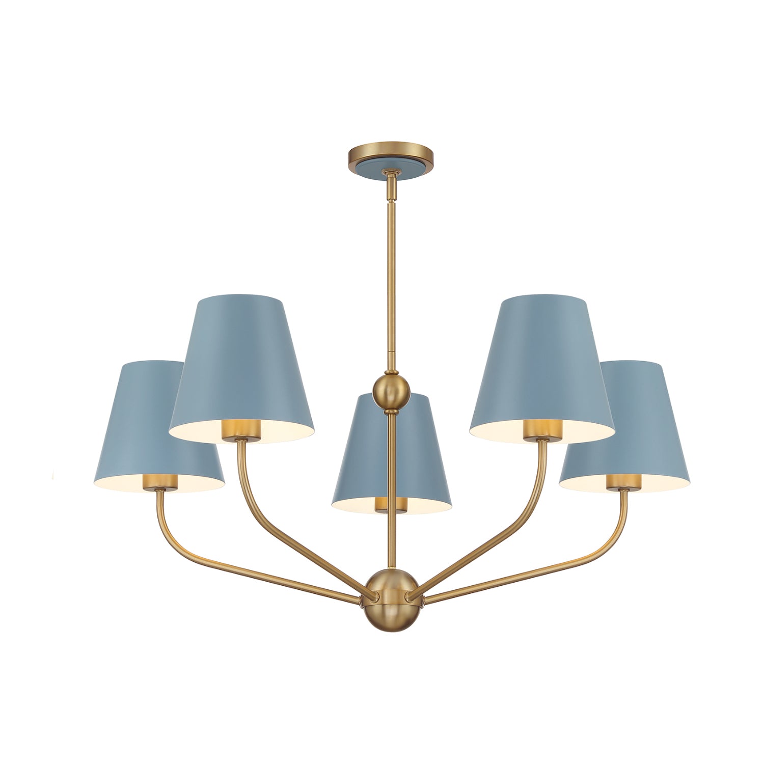 Xavier 28'' Vibrant Gold + Blue Chandelier