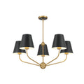 Xavier 28'' Vibrant Gold + Matte Black Chandelier