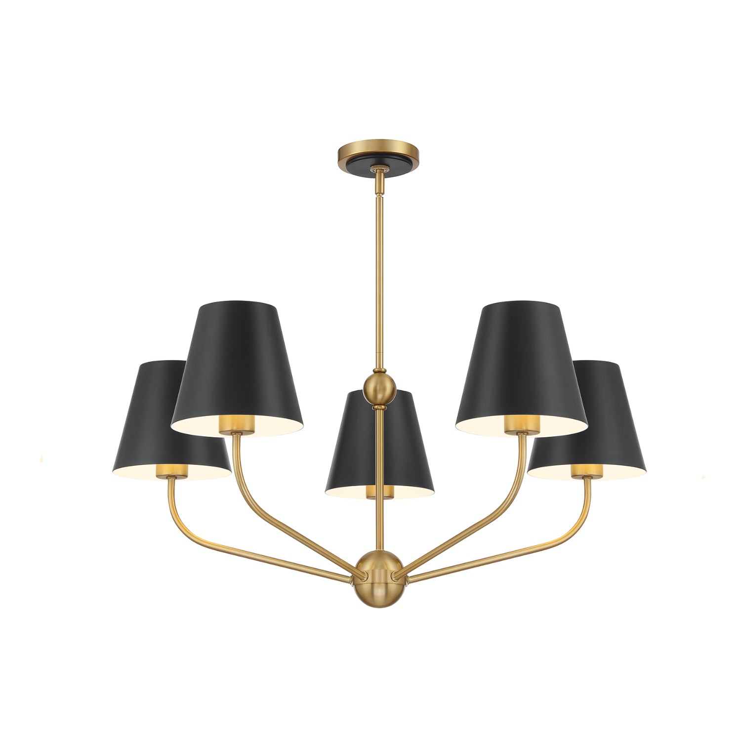 Xavier 28'' Vibrant Gold + Matte Black Chandelier