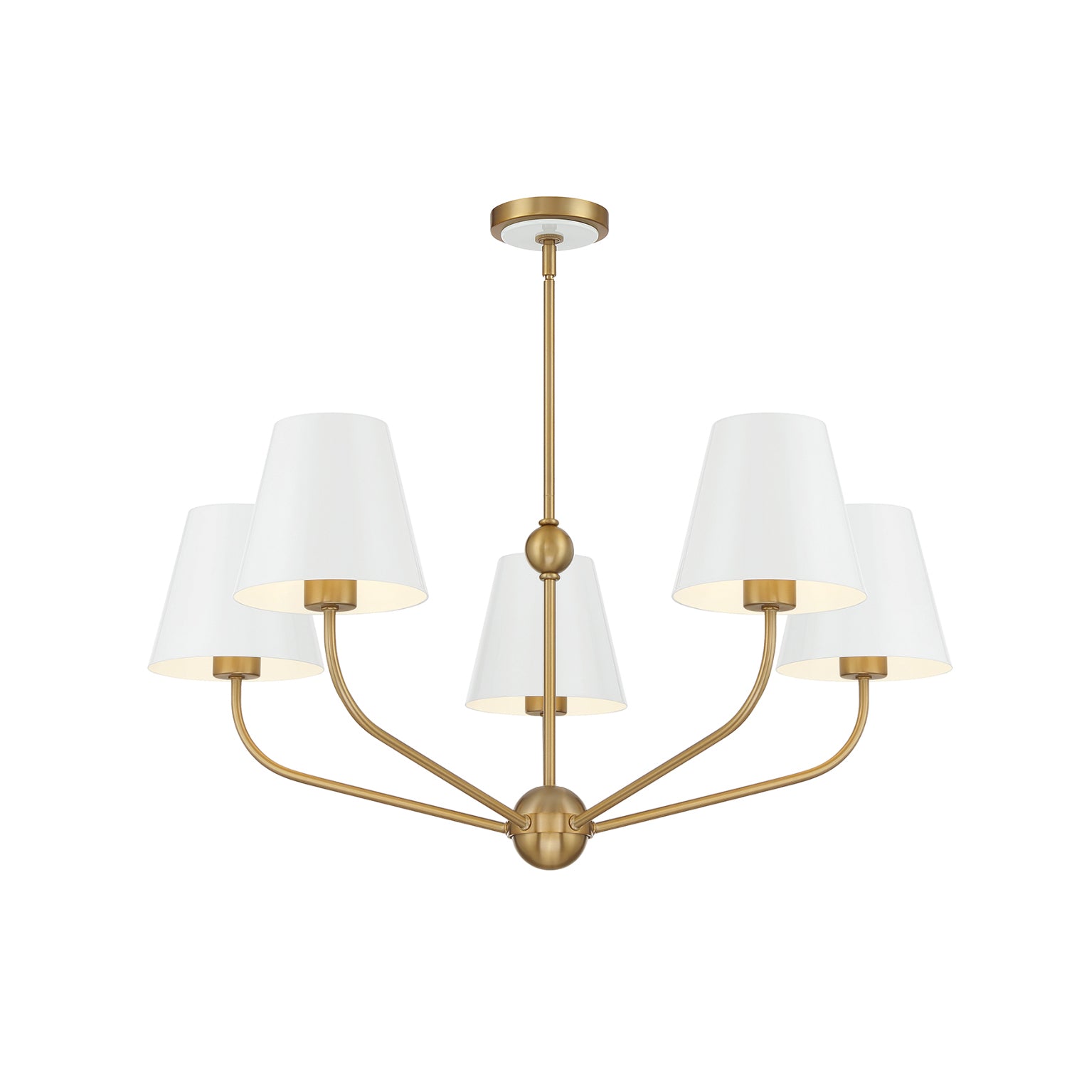 Xavier 28'' Vibrant Gold + White Chandelier