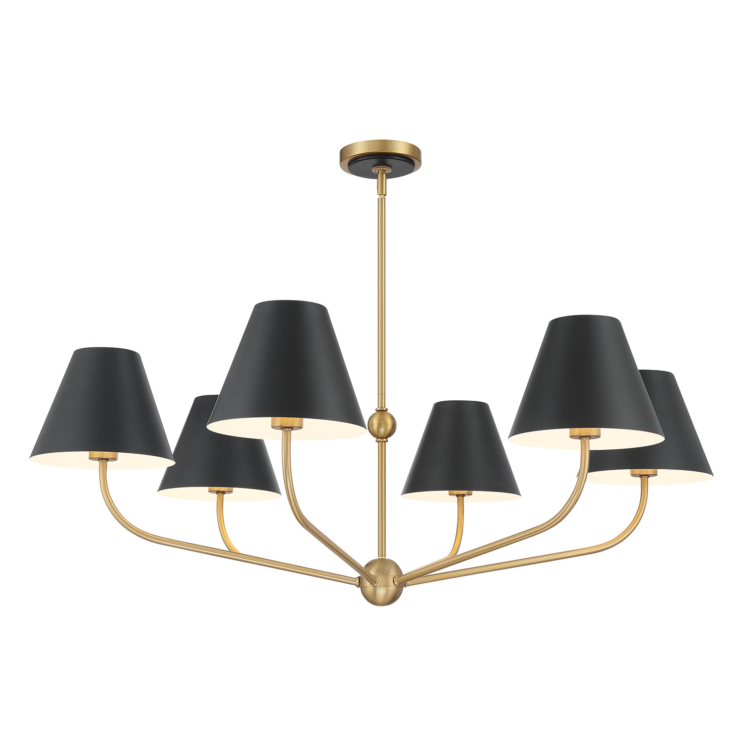 Xavier 40'' Vibrant Gold + Black Chandelier