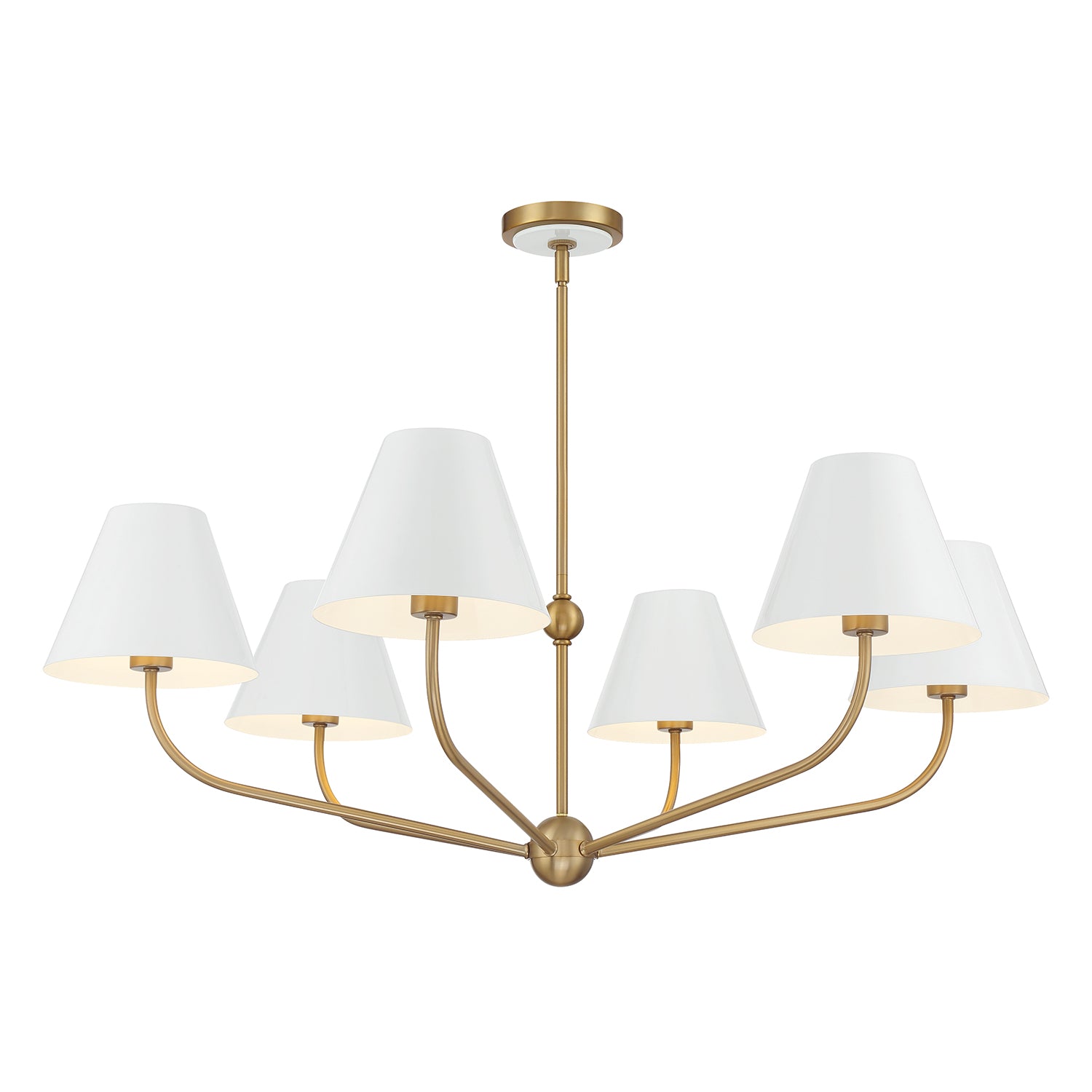 Xavier 40'' Vibrant Gold + White Chandelier