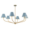 Xavier 48'' Vibrant Gold + Blue Chandelier