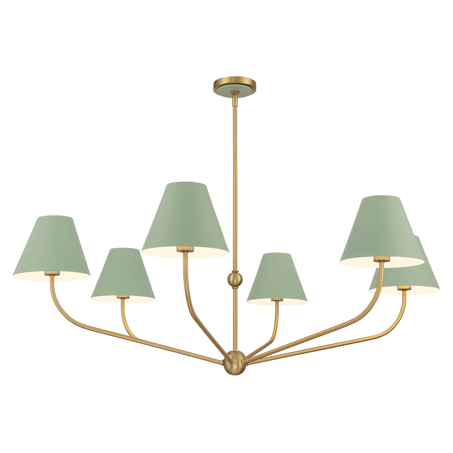 Xavier 48'' Vibrant Gold + Green Chandelier