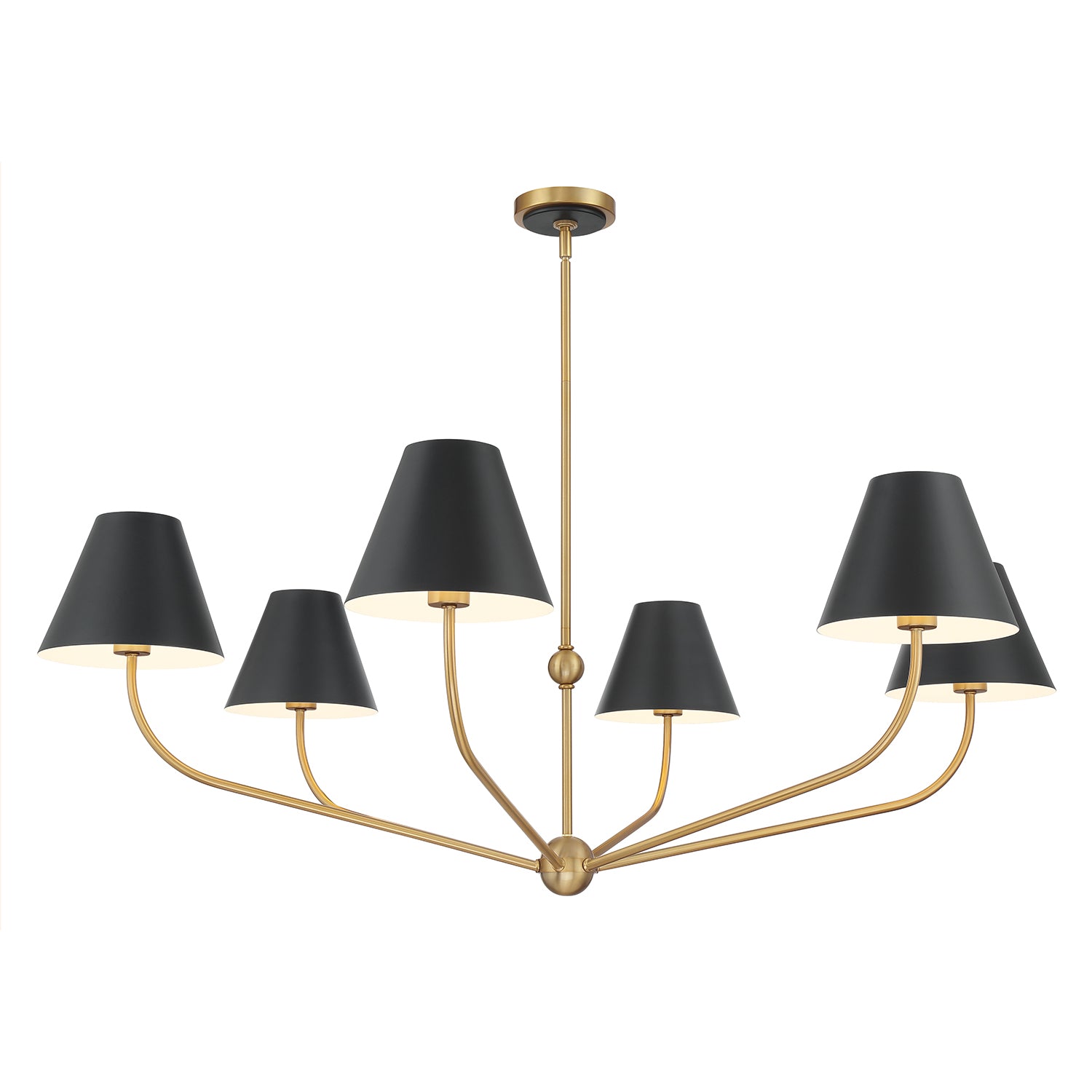 Xavier 48'' Vibrant Gold + Matte Black Chandelier