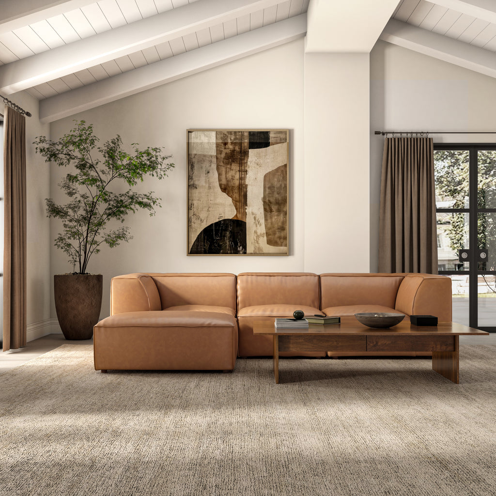 Form Classic L-Shaped Modular Sectional Sonoran Tan Leather