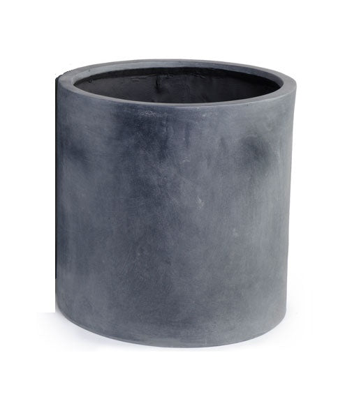 Fiberglass Cylinder Planter w/ Lead Finish 16"