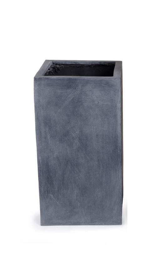 Fiberglass Column Planter w/ Lead Finish 16"