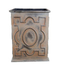 Fiberglass Decorative Column Planter with Bronze Finish - 20"W