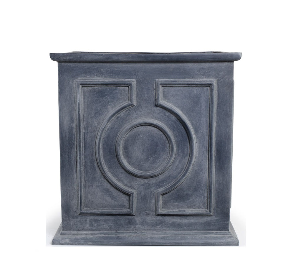 Fiberglass Decorative Cube Planter w/ Lead Finish 16"