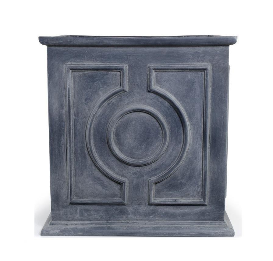 Fiberglass Decorative Cube Planter w/ Lead Finish 20"