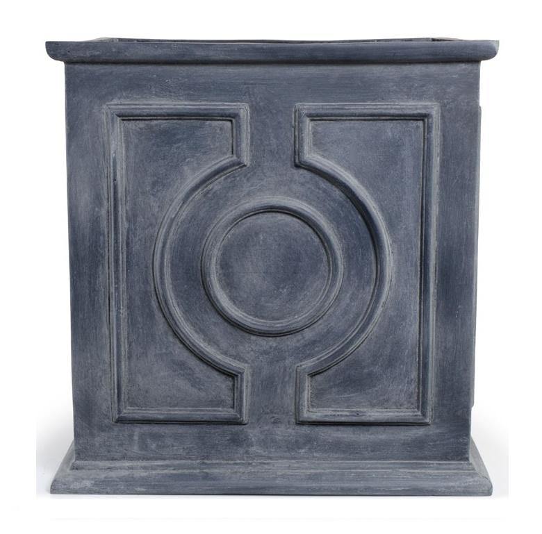 Fiberglass Decorative Cube Planter w/ Lead Finish 24"