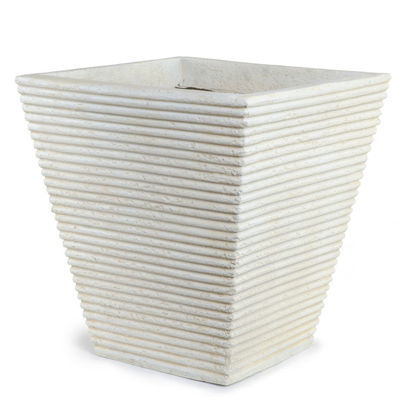 Square Ribbed Fiberglass Tree Planter 24"