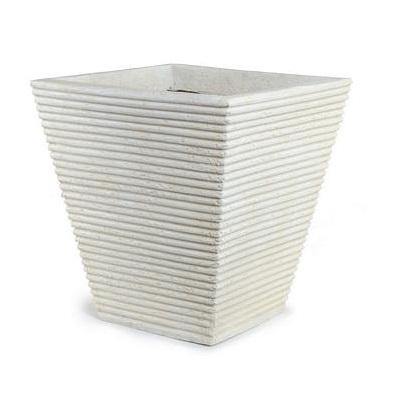 Square Ribbed Fiberglass Tree Planter 19"