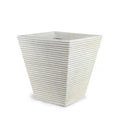 Square Ribbed Fiberglass Tree Planter 16"