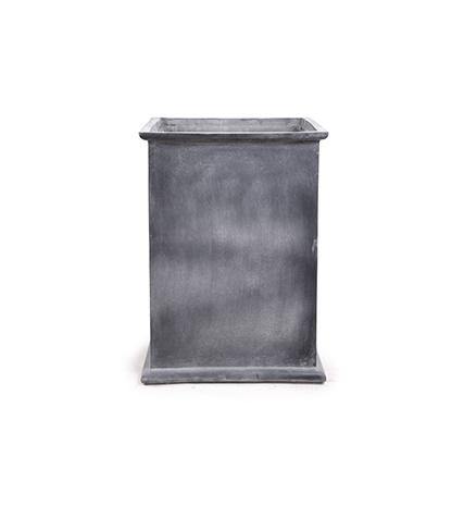 Fiberglass Column Planter w/ Lead Finish and Lip 20"