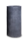 Fiberglass Cylinder Tall Planter w/ Lead Finish 20"