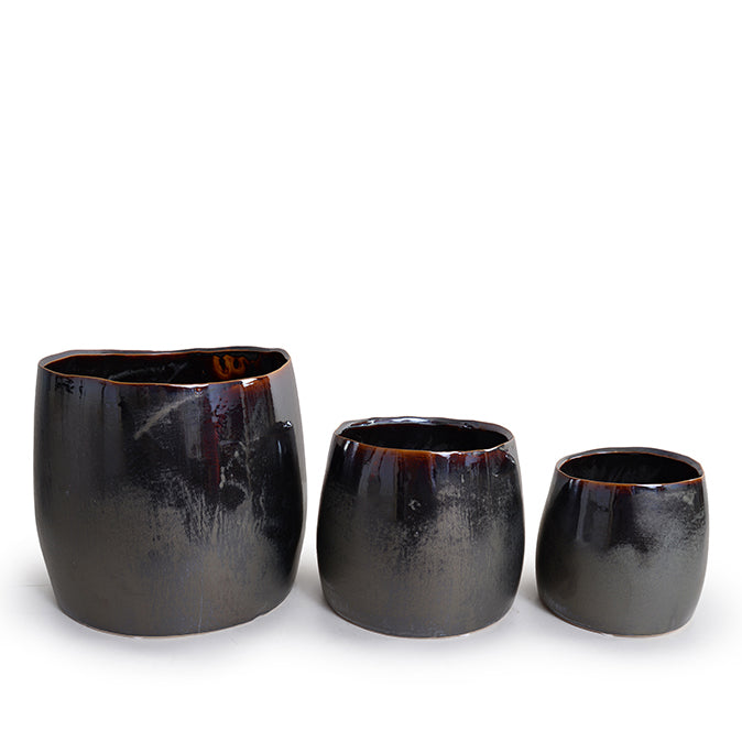 Coco Porcelain Vase Metallic Black / 6.5"