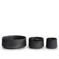 Modern Slant Porcelain Low Vase Metallic Black / 8"