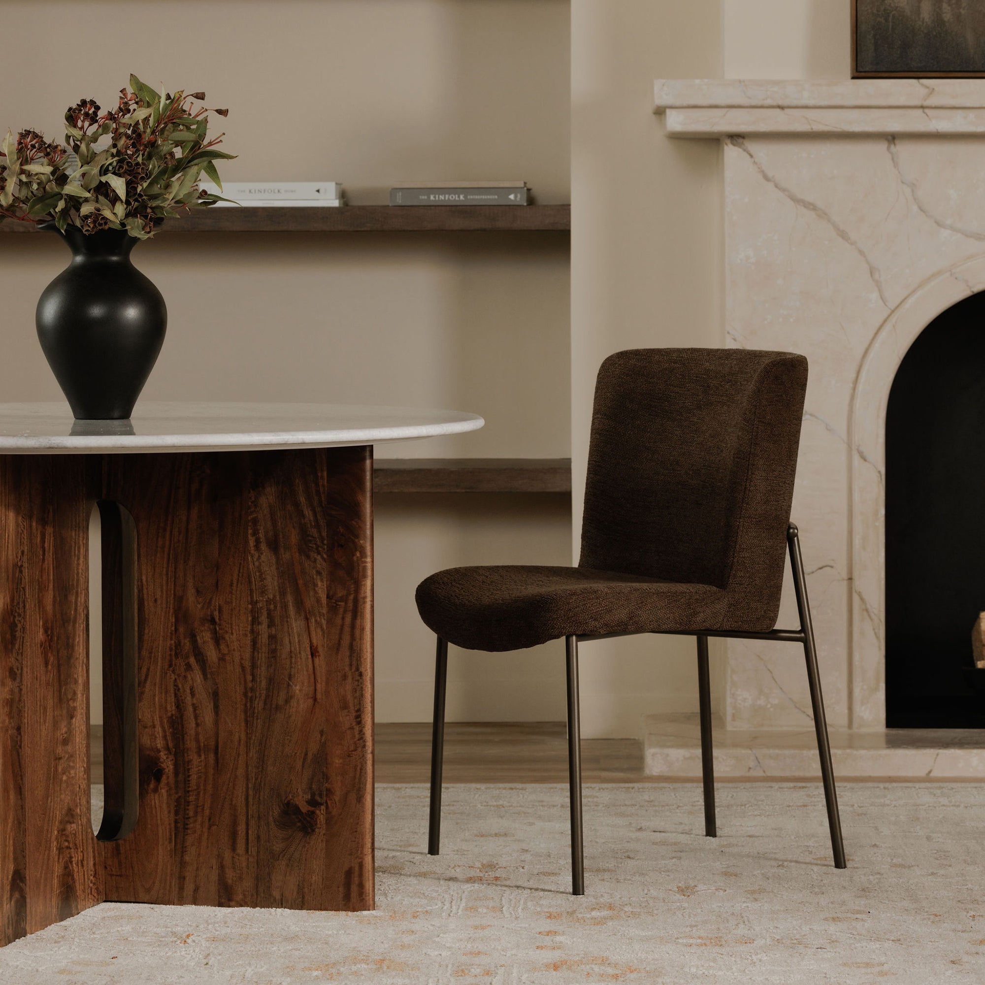 Early Dining Chair Dark Brown-Set Of Two