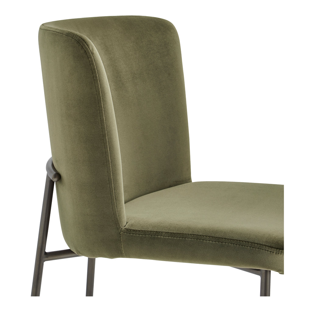 Early Dining Chair Faux Green Mohair-Set Of Two