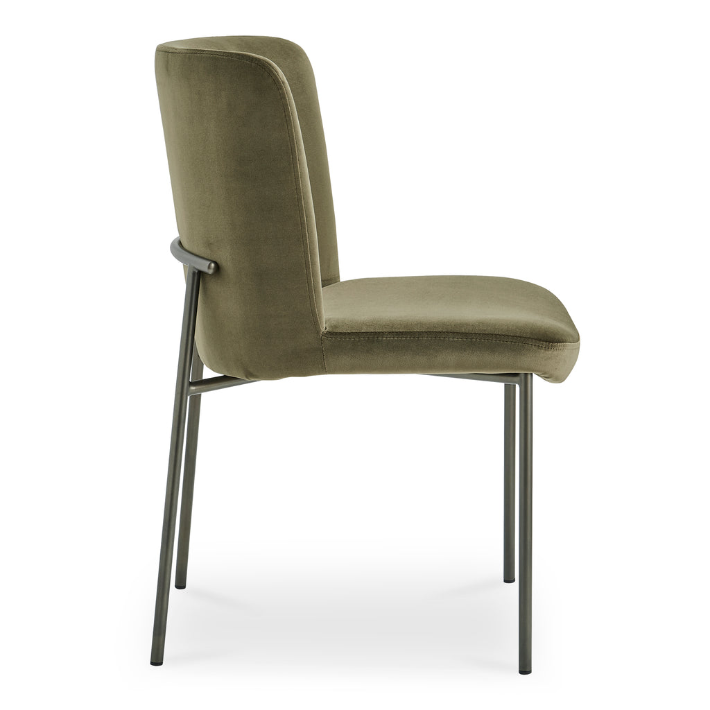 Early Dining Chair Faux Green Mohair-Set Of Two