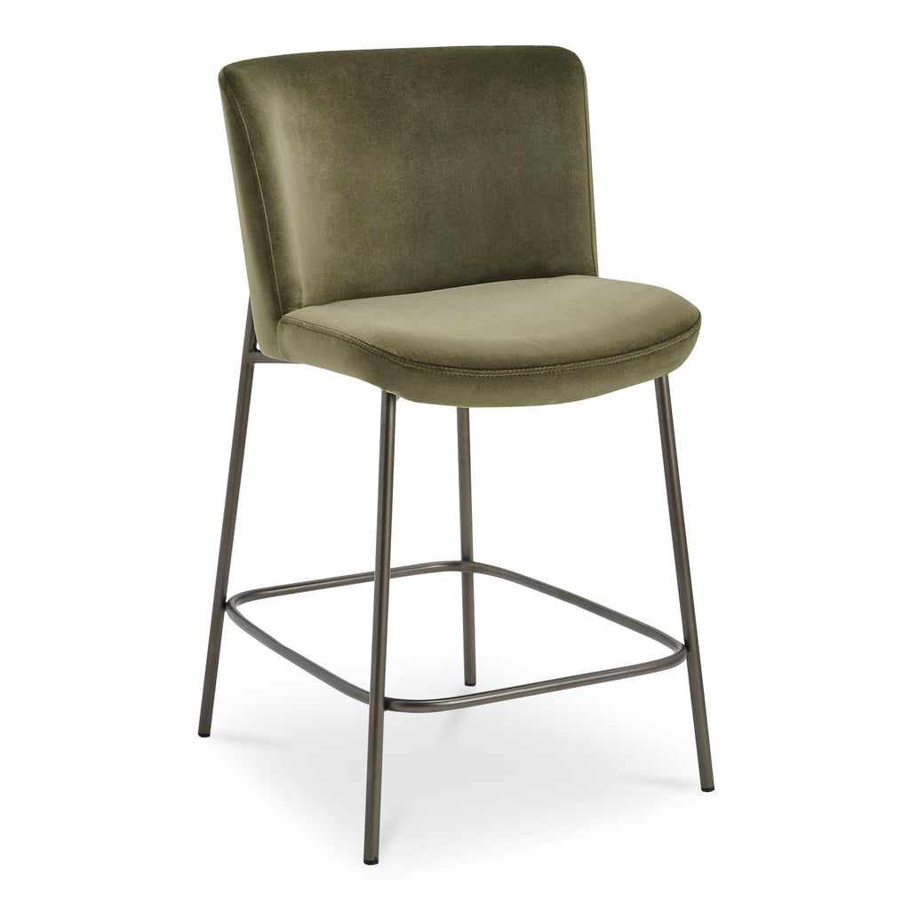 Early Counter Stool Faux Green Mohair