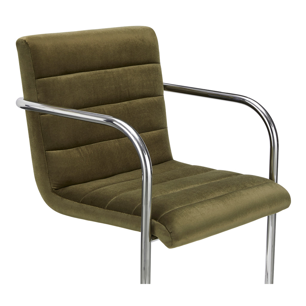 Pedro Dining Chair Green Mohair Set of Two