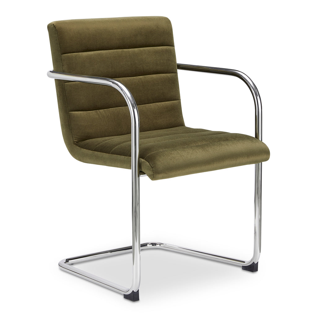 Pedro Dining Chair Green Mohair Set of Two