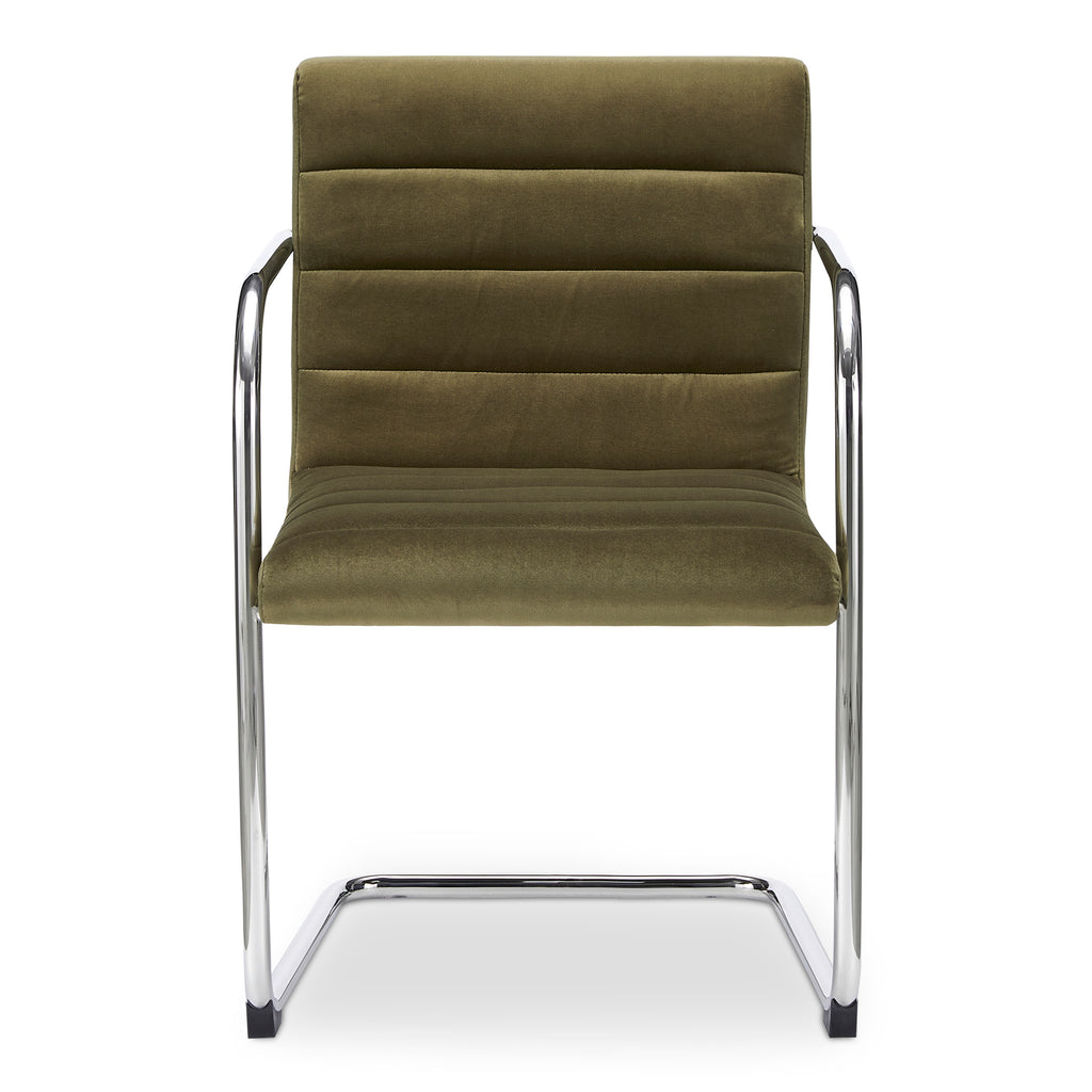Pedro Dining Chair Green Mohair Set of Two