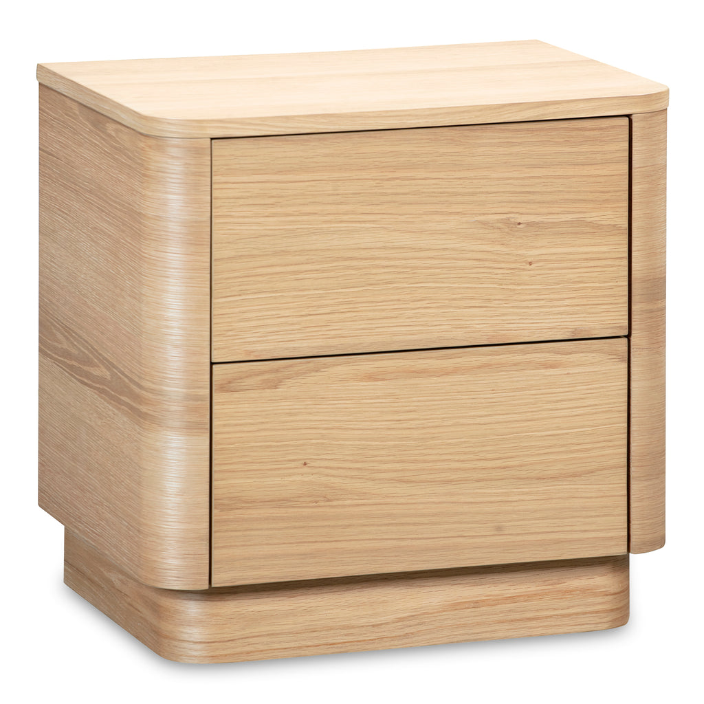 Round Off Tall Nightstand Natural Oak