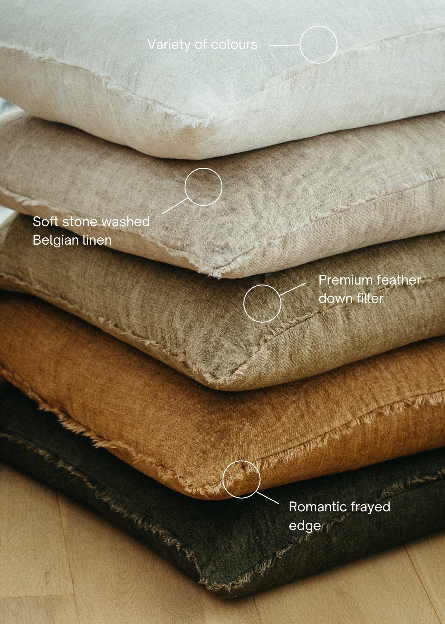 20x20 Lina Linen Pillow Charcoal
