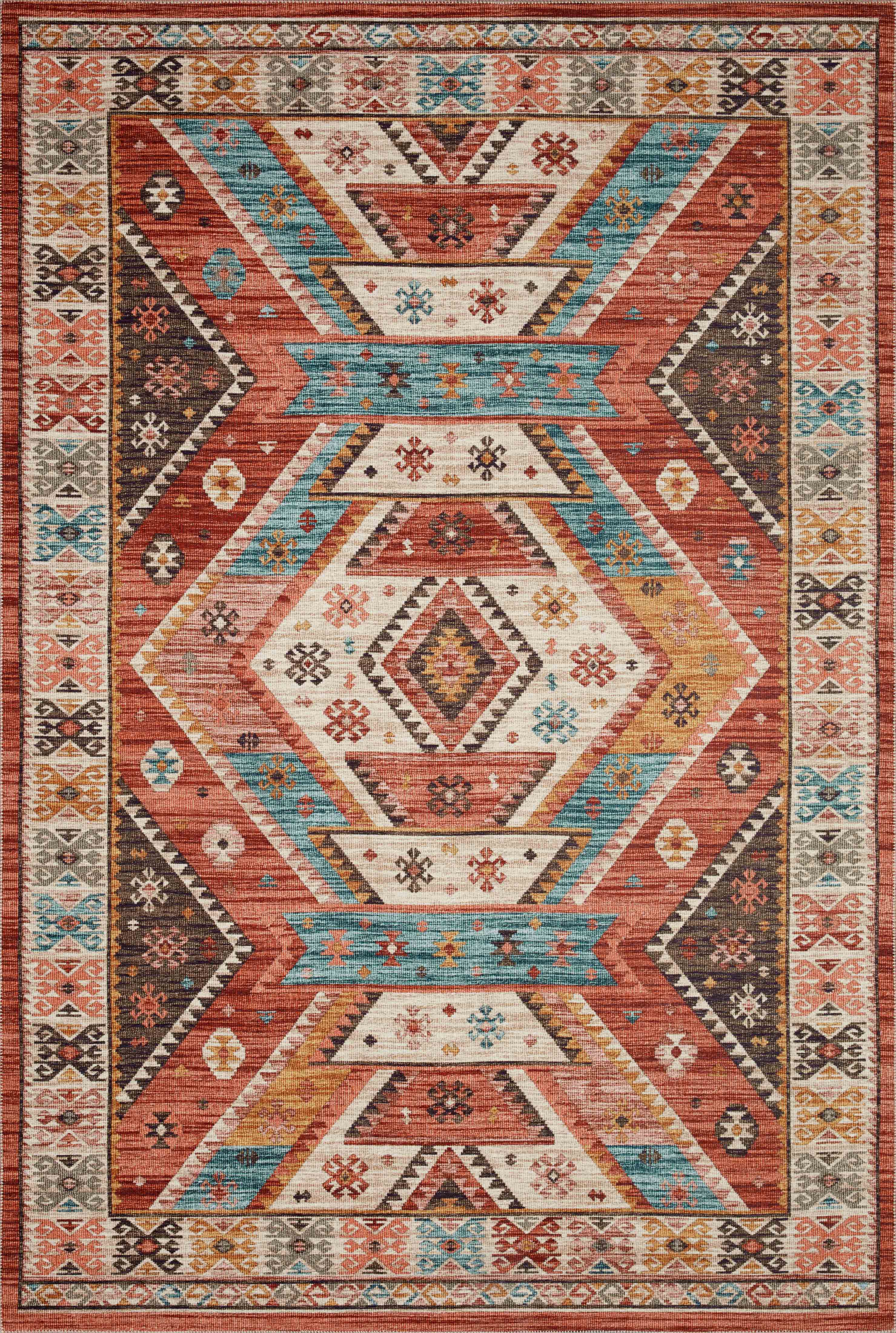 Loloi II | Zion Collection | Red / Multi | ZIO-05