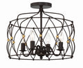 Zucca 16.5'' English Bronze + Antique Gold Semi Flush Mount