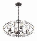 Zucca 24.5'' English Bronze + Antique Gold Chandelier