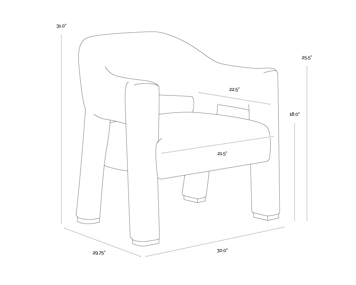 Prisca Lounge Chair - Noah Meadow