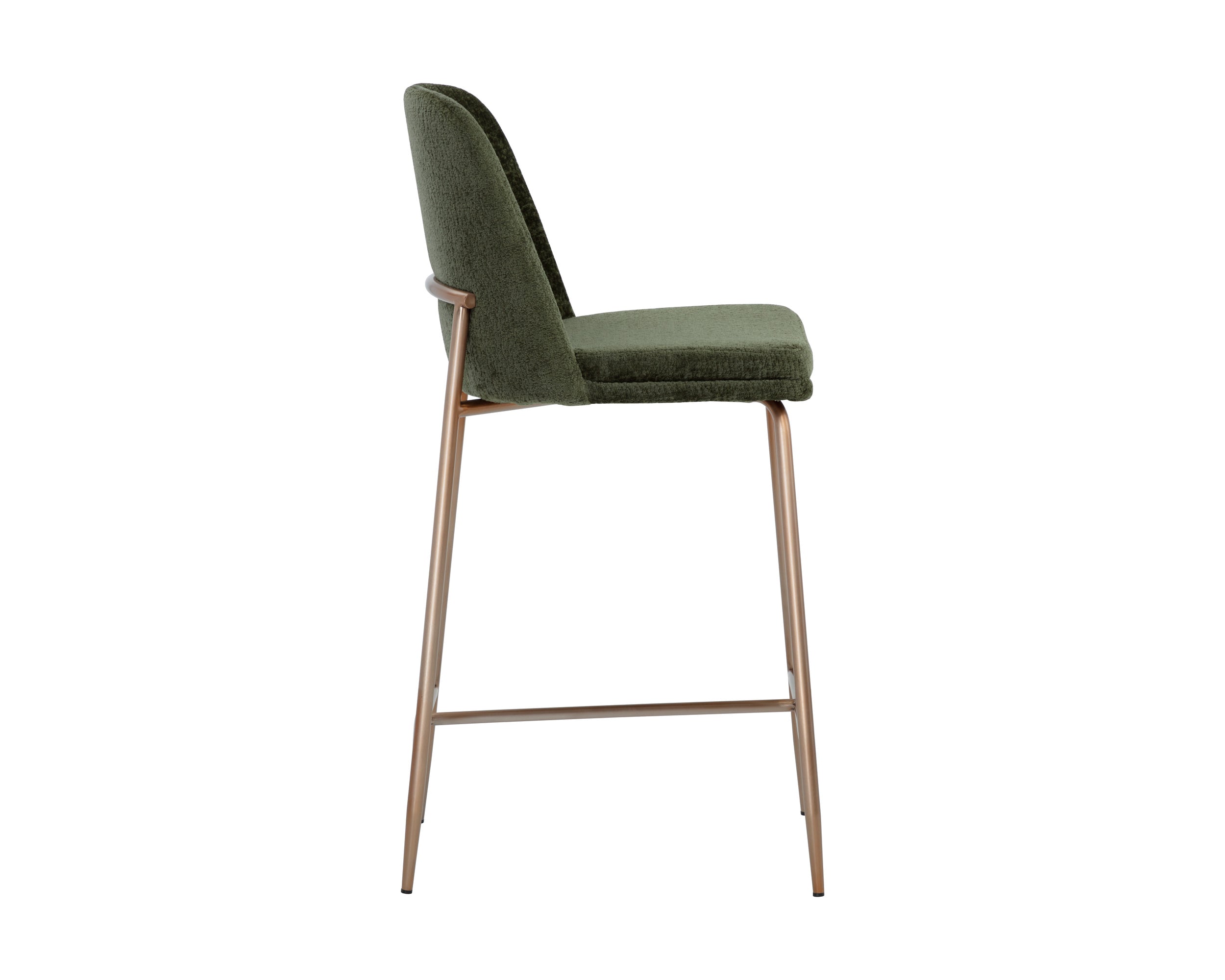 Zeke Counter Stool - Antique Brass - Bergen Olive