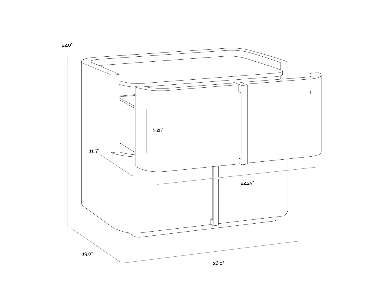 Jamille Nightstand - Small - Cream