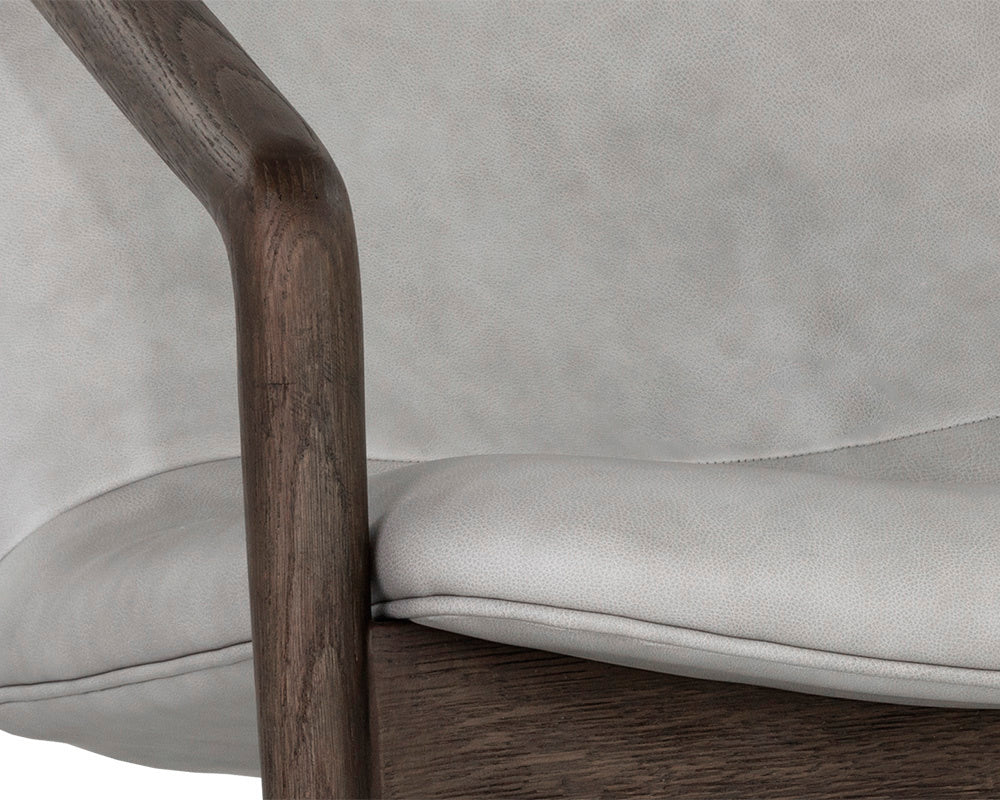 Cinelli Lounge Chair - Distressed Brown - Saloon Light Grey Leather