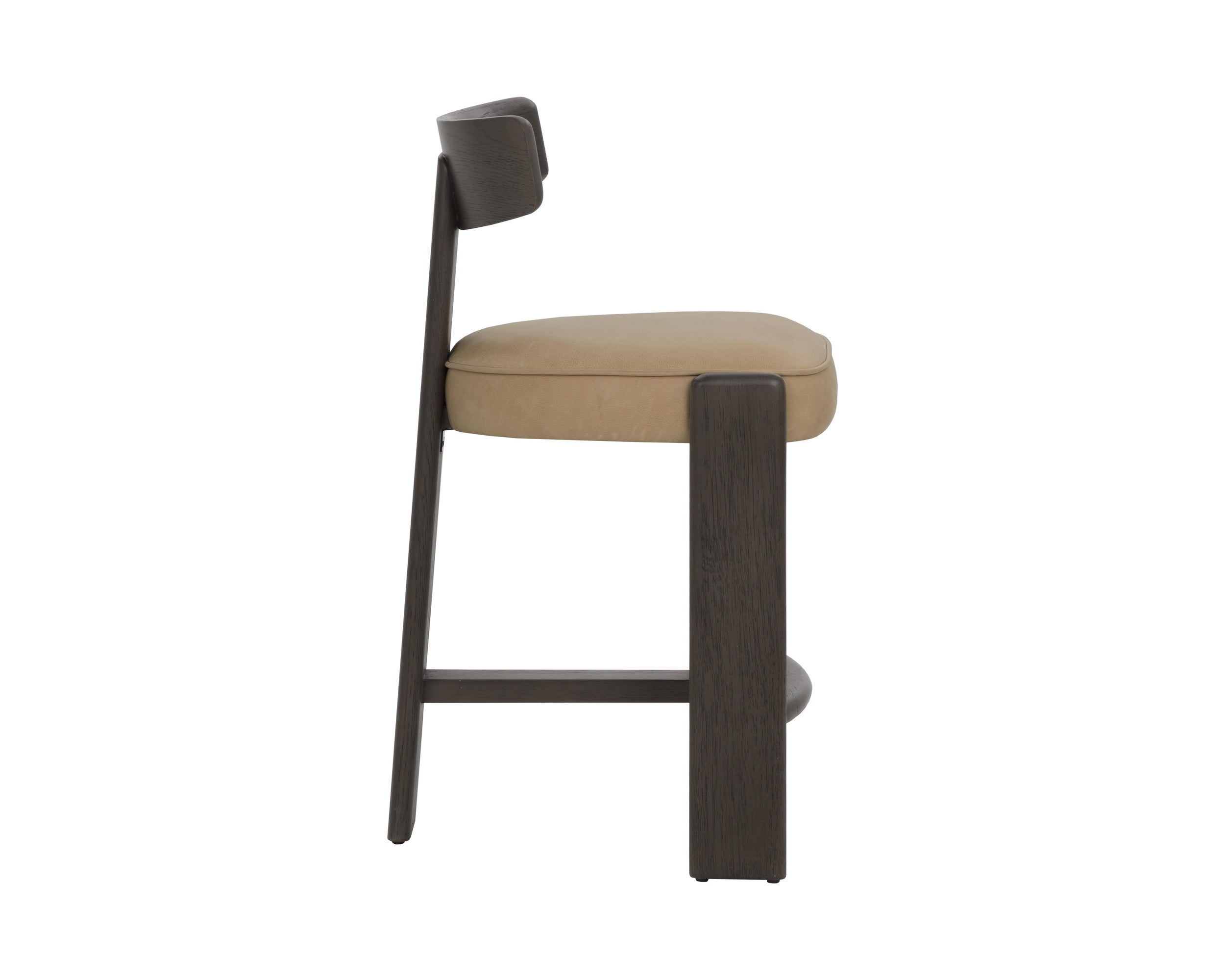 Horton Counter Stool - Dark Brown - Sahara Sand Leather