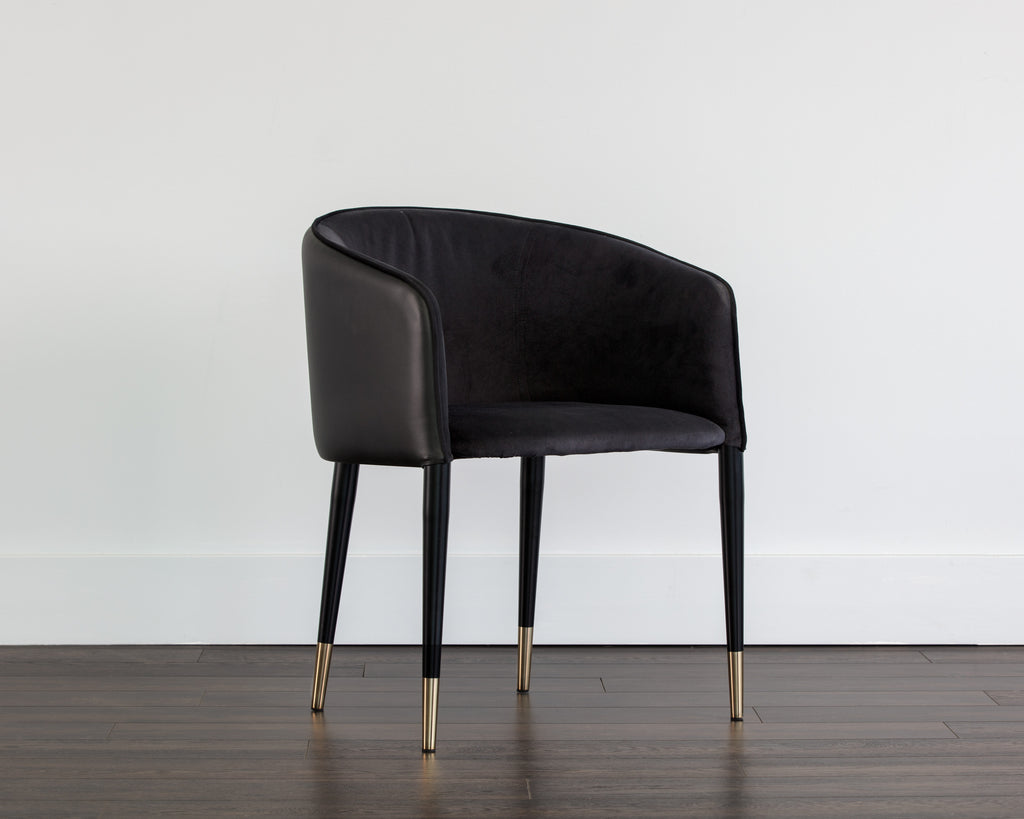 Asher Dining Armchair - Abbington Black / Napa Black