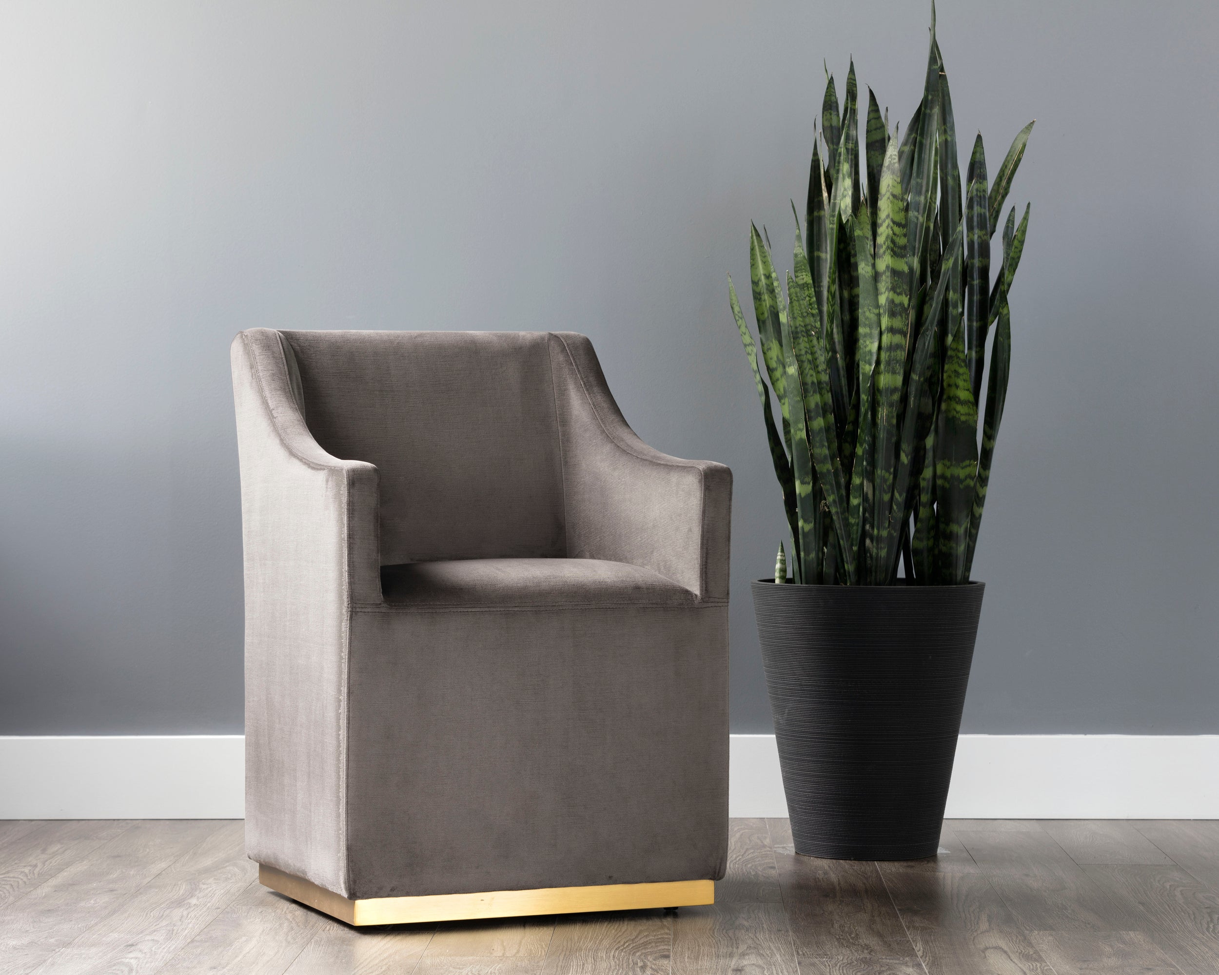 Zane Wheeled Dining Armchair - Piccolo Pebble