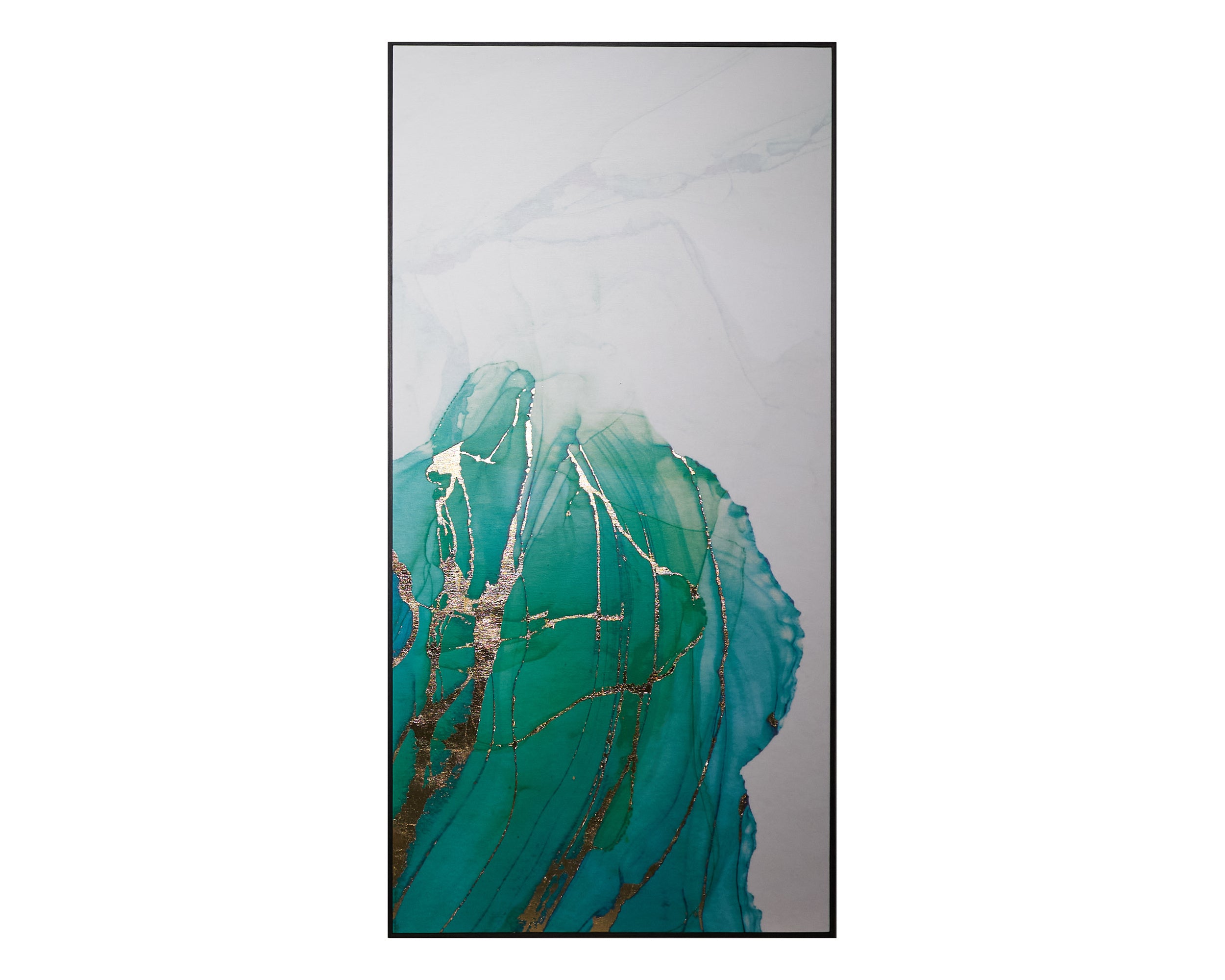 Blue Lagoon (Set Of 3) - 30" X 60" - Charcoal Floater Frame