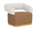 Aggie Swivel Lounge Chair - Milliken Cognac / Rhea Light Barley