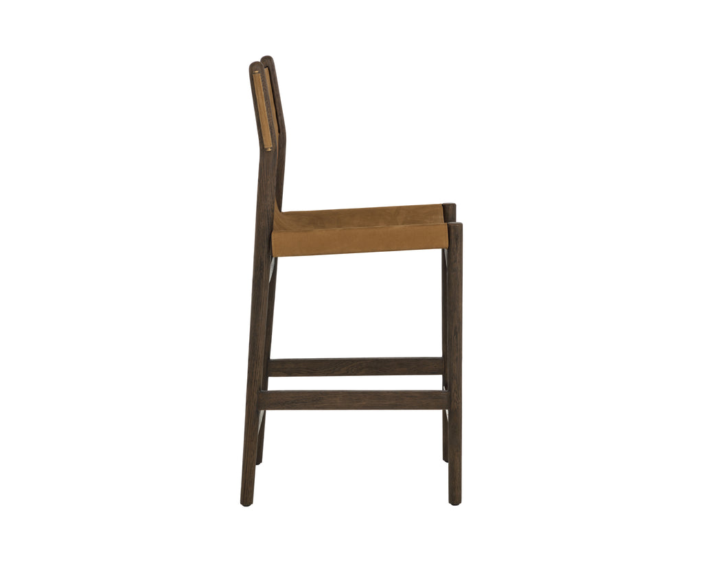Argus Counter Stool - Nubuck Caramel Leather