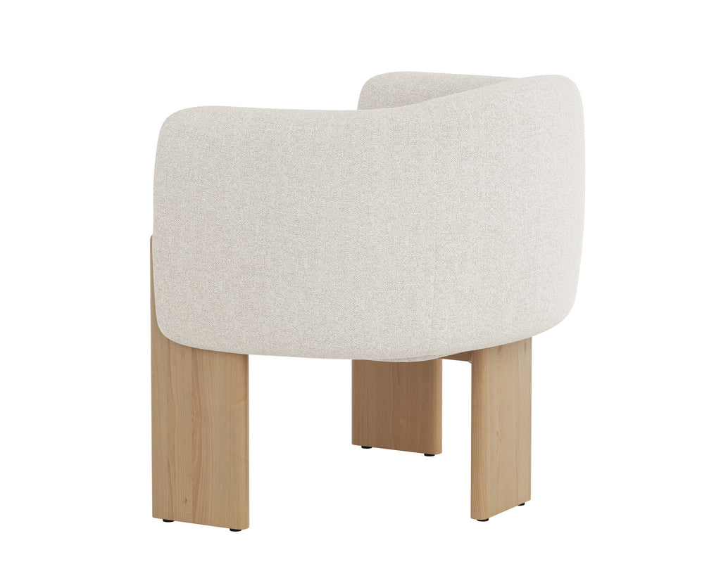 Trine Lounge Chair - Rustic Oak - Dove Cream