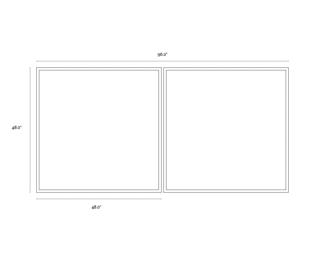 Split Personality (Set Of 2) - 48" X 48" - Wood Floater Frame